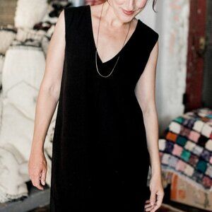 Elizabeth Suzann Marlene Raw Silk Black Dress (Reversible)